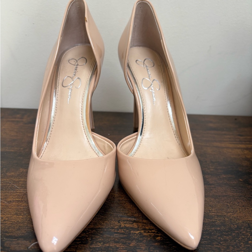 Jessica Simpson Cream Stiletto Heels with Pointed Toe